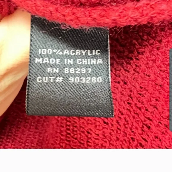 BCBG Red Cowl Poncho - Picture 5 of 5